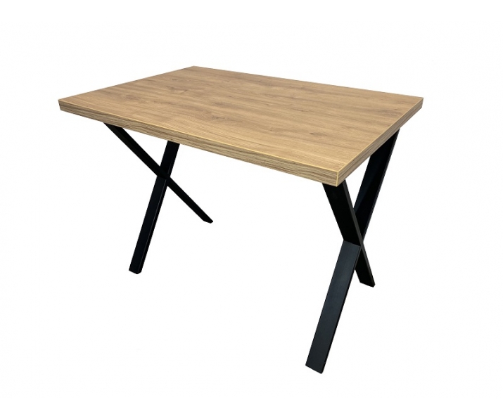 Stół LOFT nogi krzyżowe, 135x68x7, czarny 190 VL