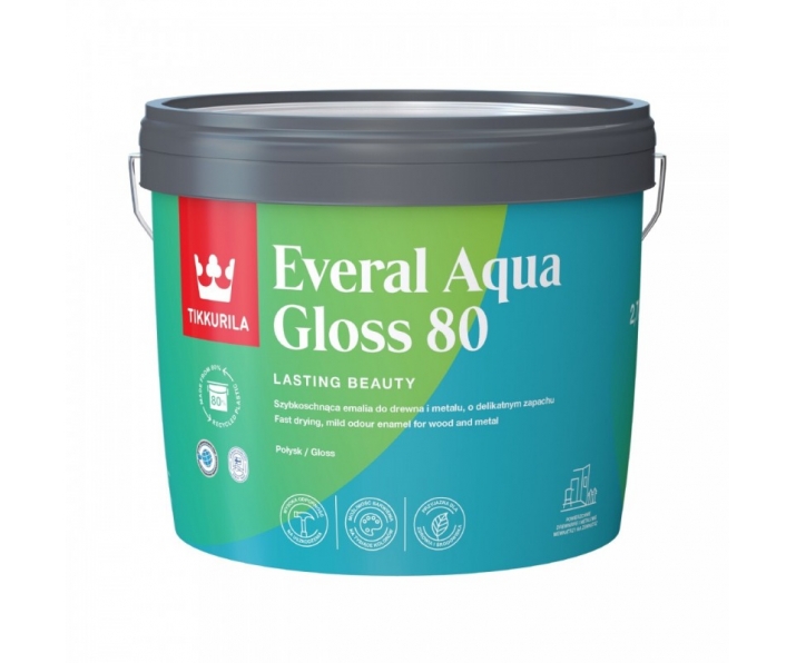 Tikkurila Everal Aqua Gloss 80 Baza C 9L bezbarwny