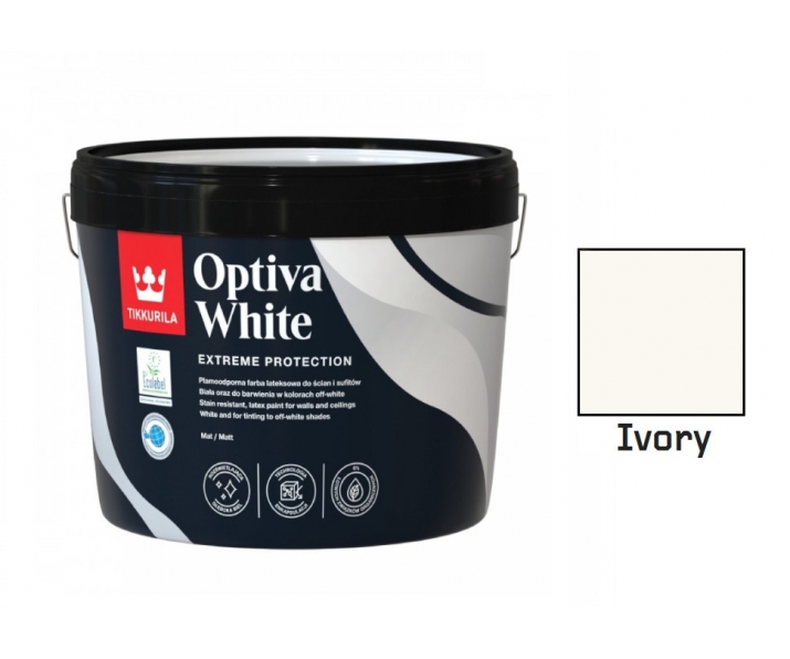 Tikkurila Optiva White 9L, kolor Ivory
