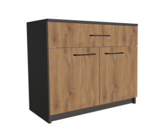 Komoda biurowa na cokole drzwi podwójne z szufladą górną 