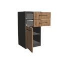 Komoda biurowa na cokole drzwi pojedyncze z  2 szufladami górnymi 