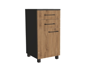 Komoda biurowa na nogach drzwi pojedyncze z 2 szufladami górnymi