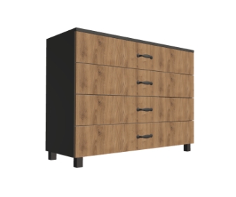 Komoda biurowa na nogach z 4 szufladami