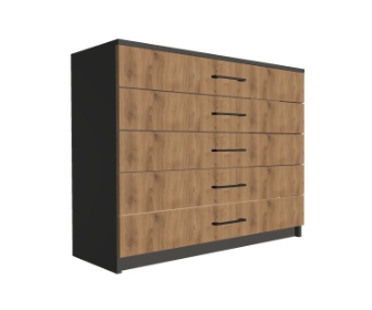 Komoda biurowa na cokole z 5 szufladami 