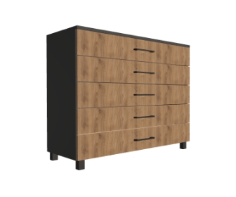 Komoda biurowa na nogach z 5 szufladami 