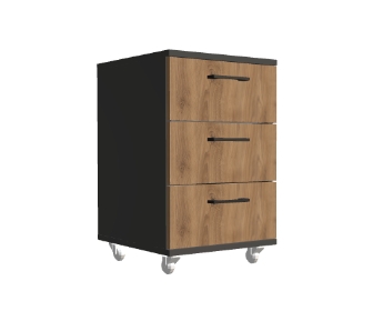 Kontener na kółkach z trzema szufladami