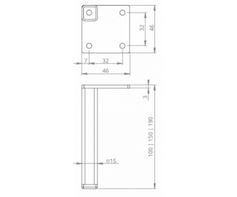 NOMET Z-4615-100.G2 Noga do mebli, H 100mm, chrom połysk
