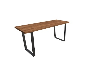 Stół na nogach w kształcie trapezu