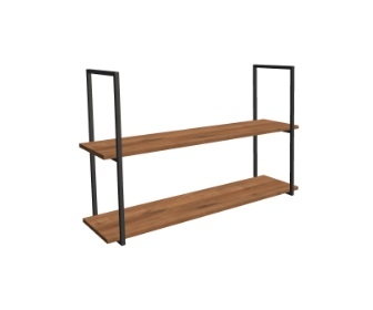 Regał na stelażu dwupółkowy