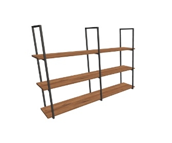 Regał na stelażu trójpółkowy 3x3