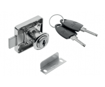 Zamek kwadrat 138 ZnAl9 (chrom) + klucz komputerow