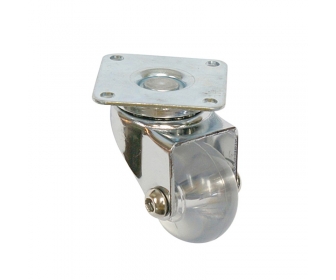 Kółko meblowe A przezroczyste 35mm z płytką AMIX