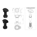 Nóżka plastikowa czarna S3/100 B stopka z wypustką