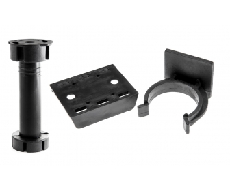 Nóżka plastikowa czarna 150 B stopka okrąg. + KLIP DO STOPKI B