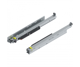 MOVENTO z TIP-ON, pełny wysuw do szuflady drewnianej, 70 kg, dł. 550 mm, wymaga sprzęgła, lewa/prawa, cynkowana