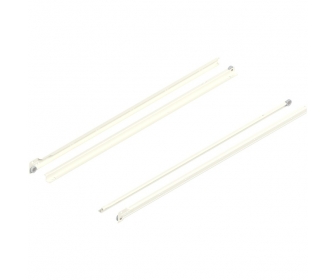 WYC. Prowadnica rolkowa STANDARD, 25 kg, dł. 700 mm, lewa/prawa, R9001 kremowo-biała, częściowy wysuw