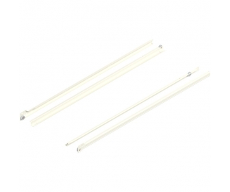 WYC. Prowadnica rolkowa STANDARD, 25 kg, dł. 750 mm, lewa/prawa, R9001 kremowo-biała, częściowy wysuw