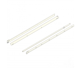 WYC. Prowadnica rolkowa STANDARD, 25 kg, dł. 800 mm, lewa/prawa, R9001 kremowo-biała, częściowy wysuw