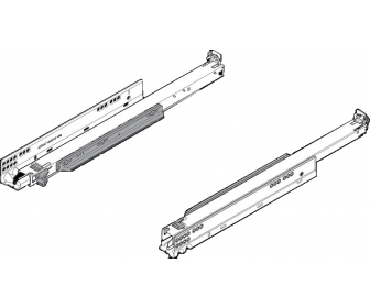 MOVENTO z BLUMOTION, pełny wysuw do szuflady drewnianej, 40 kg, dł. 500 mm, wymaga sprzęgła, lewa/prawa, cynkowana