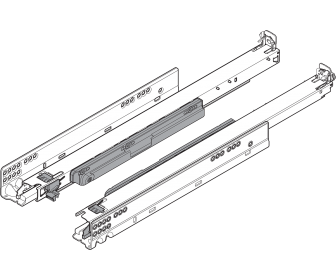 MOVENTO z TIP-ON, pełny wysuw do szuflady drewnianej, 70 kg, dł. 580 mm, wymaga sprzęgła, lewa/prawa, cynkowana