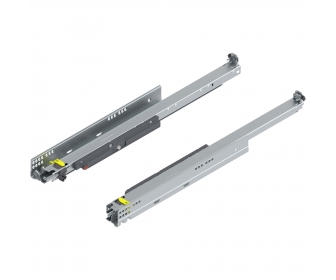 MOVENTO z TIP-ON, pełny wysuw do szuflady drewnianej, 40 kg, dł. 600 mm, wymaga sprzęgła, lewa/prawa, cynkowana