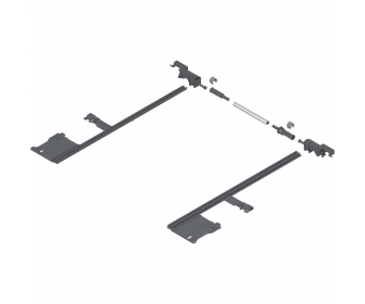 MOVENTO Stabilizacja boczna, dł. 400 mm, KB 1400 mm, pełen wysuw, do przycięcia, R7037 ciemnoszara