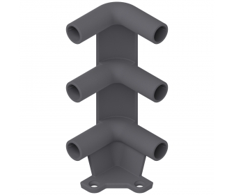 Narożnik szuflady tackowej do trzech relingów, R7037 ciemnoszara