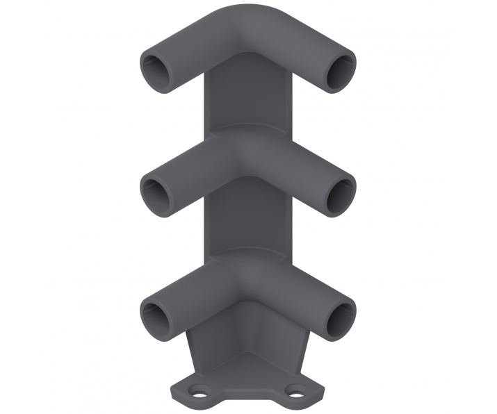 Narożnik szuflady tackowej do trzech relingów, R7037 ciemnoszara