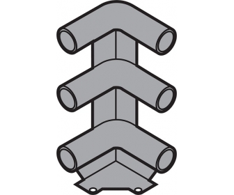 Narożnik szuflady tackowej do trzech relingów, R9001 kremowo-biała