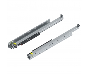 MOVENTO z TIP-ON, pełny wysuw do szuflady drewnianej, 70 kg, dł. 650 mm, wymaga sprzęgła, lewa/prawa, cynkowana