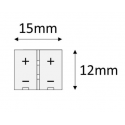 Mikrokonektor NOWY TYP do tasmy led 8mm, 2m przewód 2x0,22mm2, ocynkowane końcówki