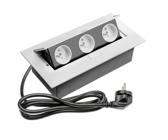 Przedłużacz biurkowy 3x gniazdo z uziem.biały