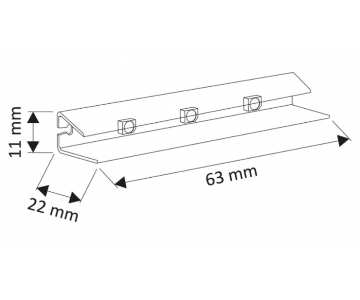 Klips Led plastikowy 2m konek. niebieski