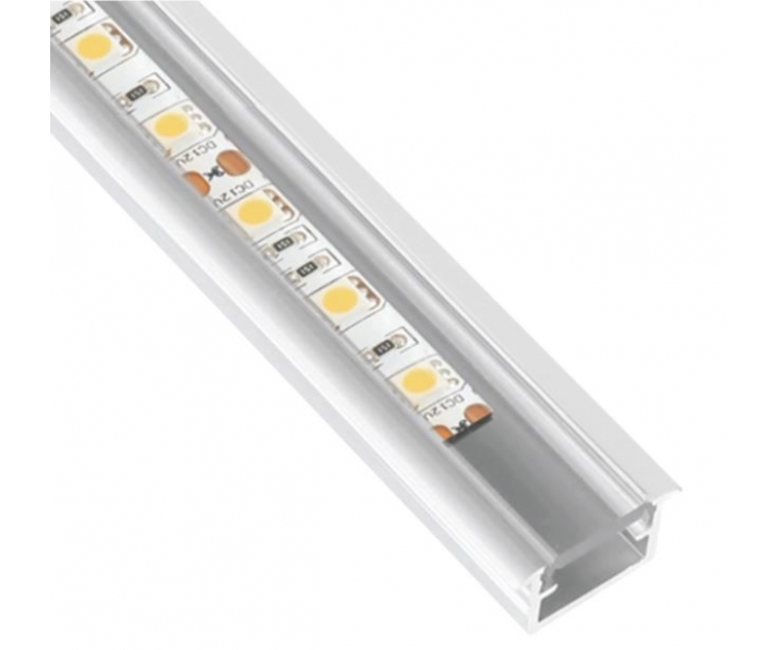 PROFIL INLINE MINI LED 2M, wpuszczany aluminium transparent, osłonka wciskana