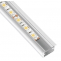 PROFIL INLINE MINI LED 2M, wpuszczany aluminium transparent, osłonka wciskana