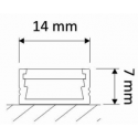 PROFIL-LINE MINI 2M, nakładany aluminium, mleczny klosz wciskany