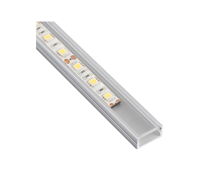 PROFIL-LINE MINI 2M, nakładany aluminium, transparent klosz wciskany