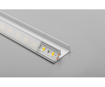 Profil aluminiowy LED kątowy JEDNOSTRONNY  GLAX SREBRNY 3MB