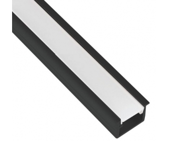 PROFIL INLINE MINI LED 2M WPUSZCZANY CZARNY , KLOSZ MLECZNY