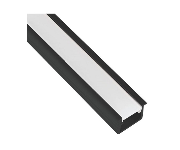 PROFIL INLINE MINI LED 2M WPUSZCZANY CZARNY , KLOSZ MLECZNY