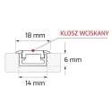 PROFIL INLINE MINI LED 2M WPUSZCZANY CZARNY , KLOSZ MLECZNY