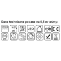 Taśma rolka PREMIUM TYP 2835 IP20 600 LED szer 10mm, 3pkt/2,5cm biała ciepła , moc 60W