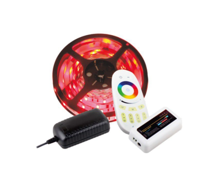 Zestaw RGB 5m sterownik RF z pilotem zasilacz 38W