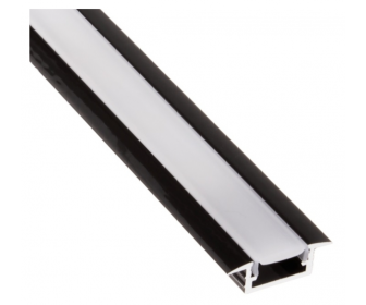 PROFIL INLINE MINI XL LED 2M WPUSZCZANY CZARNY , KLOSZ MLECZNY