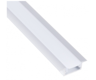 PROFIL INLINE MINI XL LED 2M, WPUSZCZANY ALUMINIUM MLECZNA OSŁONKA WCISKANA