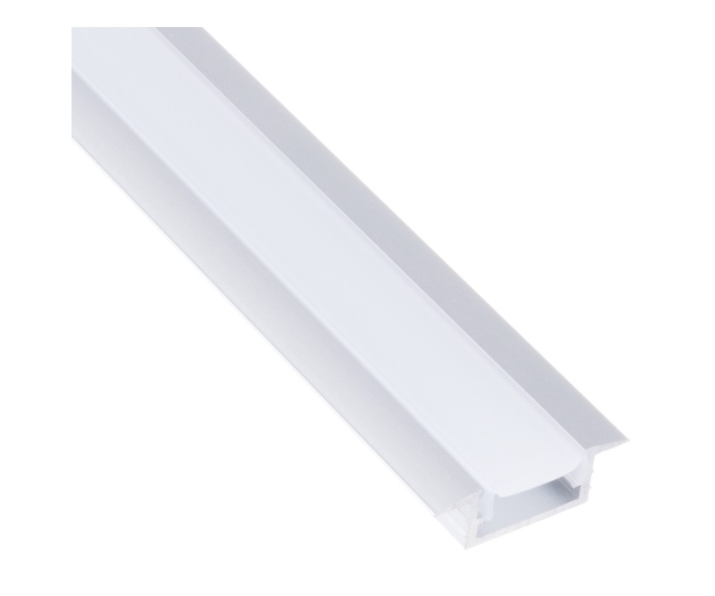 PROFIL INLINE MINI XL LED 2M, WPUSZCZANY ALUMINIUM MLECZNA OSŁONKA WCISKANA