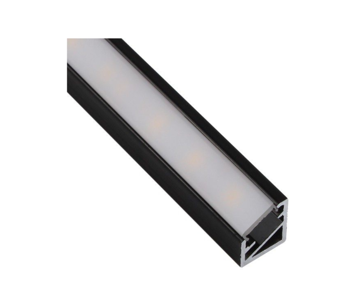 PROFIL TRILINE MINI 2M, KĄTOWY CZARNY MLECZNY z wcisniętą osłonką