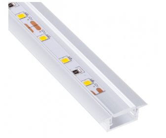 PROFIL INLINE MINI XL LED 3M, WPUSZCZANY ALUMINIUM TRANSPARENT OSŁONKA WCISKANA