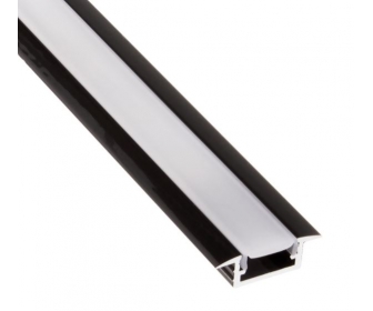 PROFIL INLINE MINI XL LED 3M, CZARNY, WPUSZCZANY, MLECZNA OSŁONKA, WCISKANA