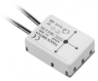 Włącznik podblatowy do mat.o gr.do 40mm, 12V,  oc maks.50W, przewód 150mm